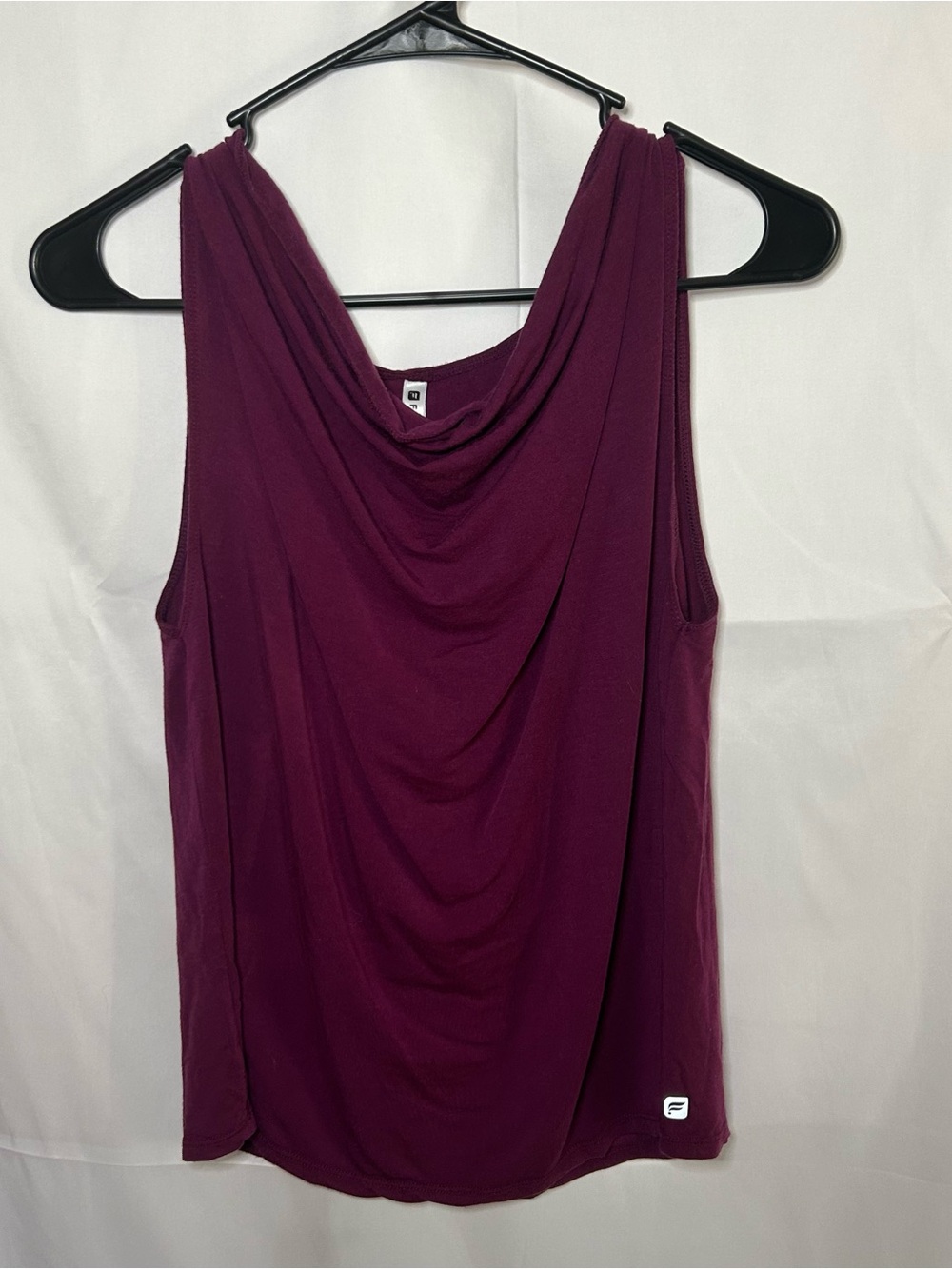 Fabletics burgundy cowl neck tank top in size M